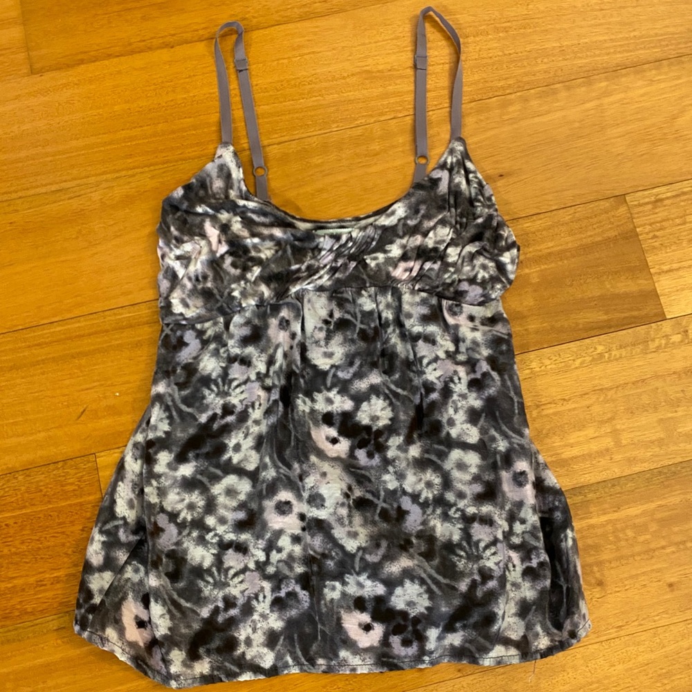 Grey floral tank top